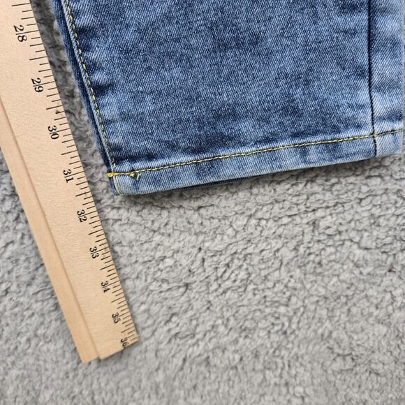 Southpole Men's Moto Skinny Jeans Blue Distressed Acid Wash Size 36x32 - Picture 14 of 16